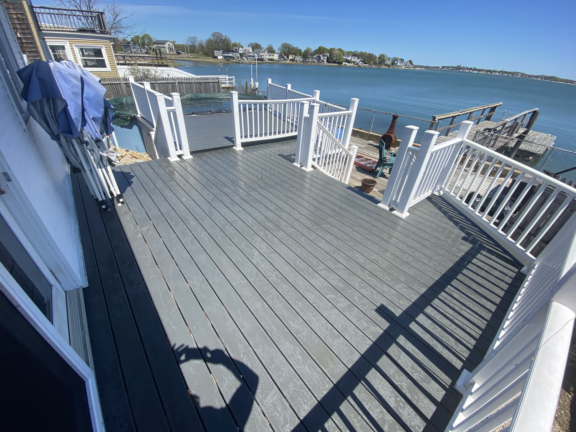 Composite deck overlooking the water in Quincy, MA